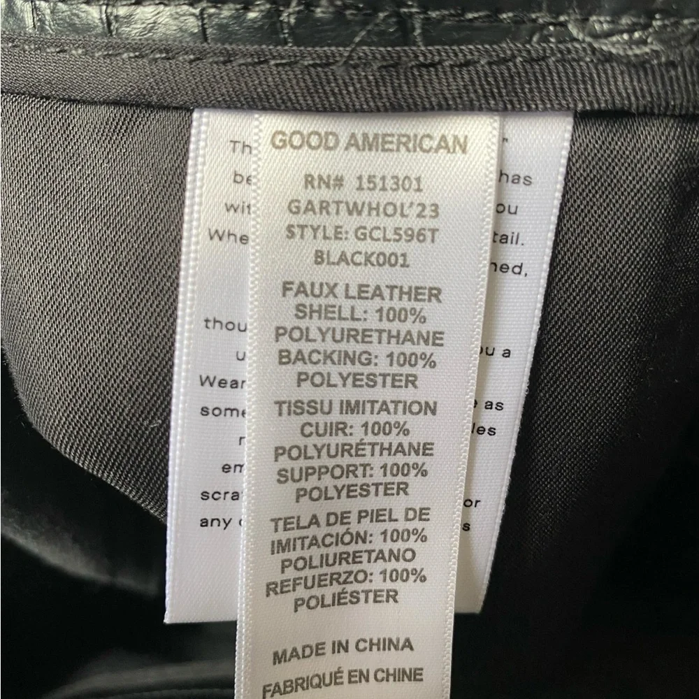 Good American Vegan Croc-Embossed Leather Pants - Picture 6 of 7